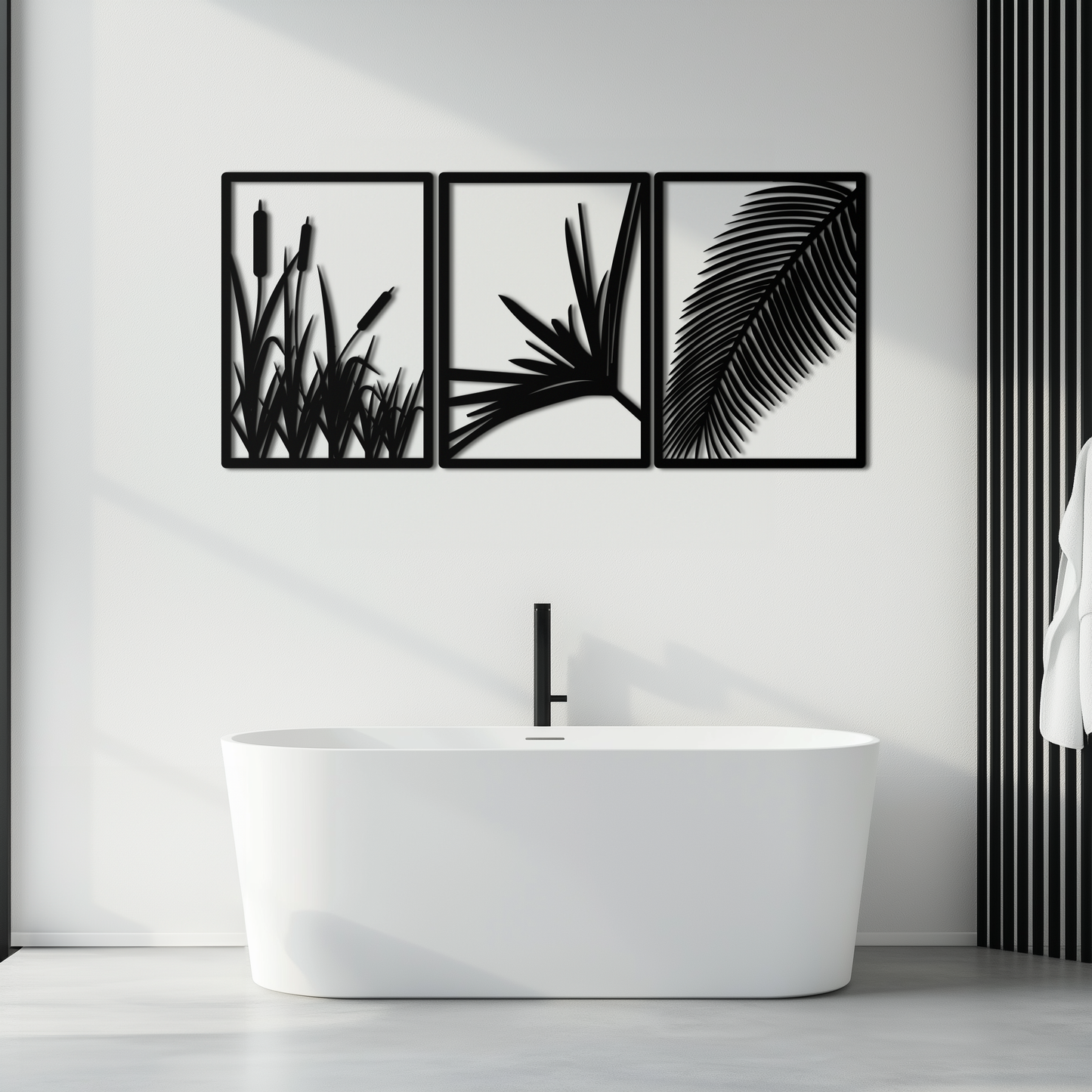 Tropical Metal Wall Art – 3-Panel Botanical Design - KAF216 - Tampa Home & Garden Store