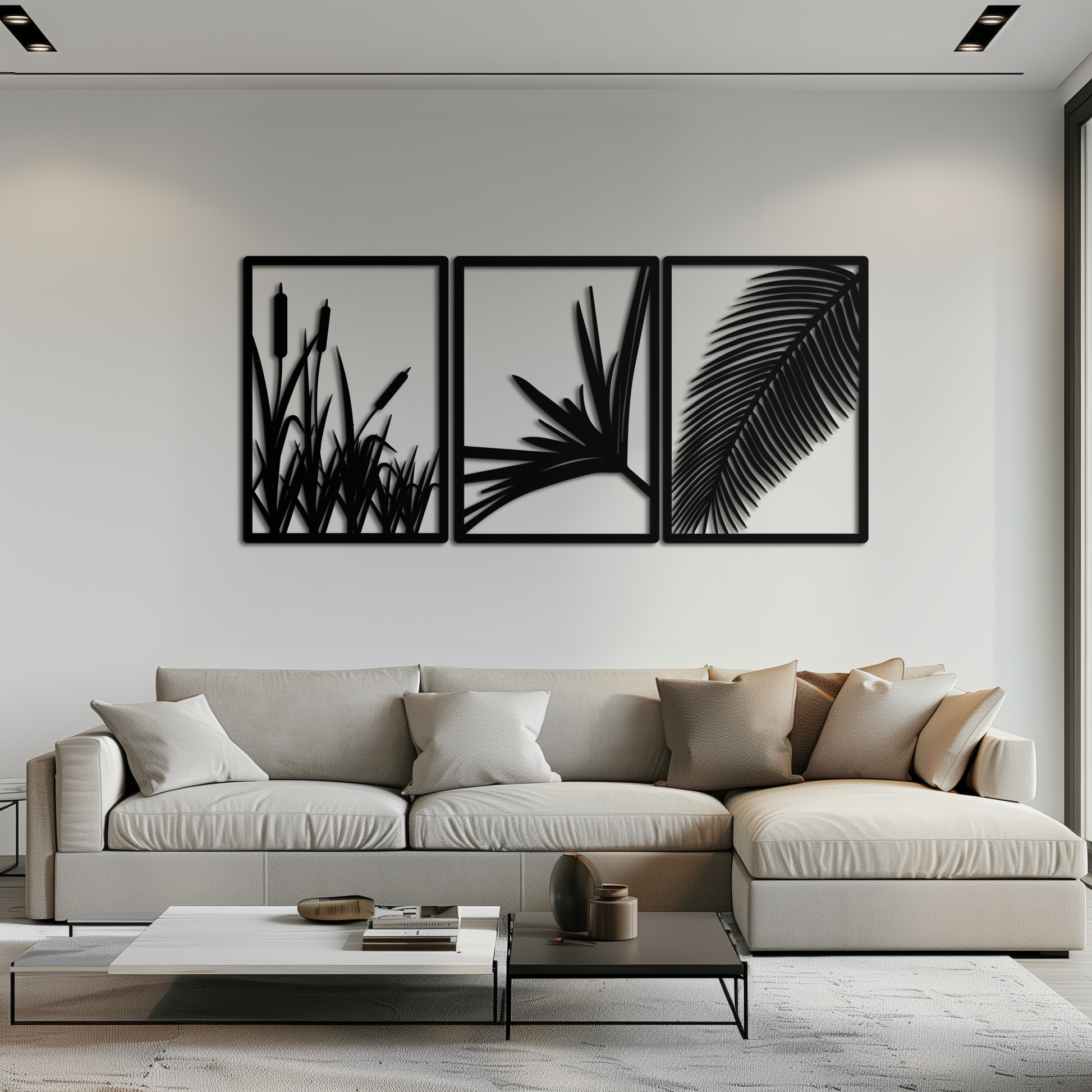 Tropical Metal Wall Art – 3-Panel Botanical Design - KAF216 - Tampa Home & Garden Store