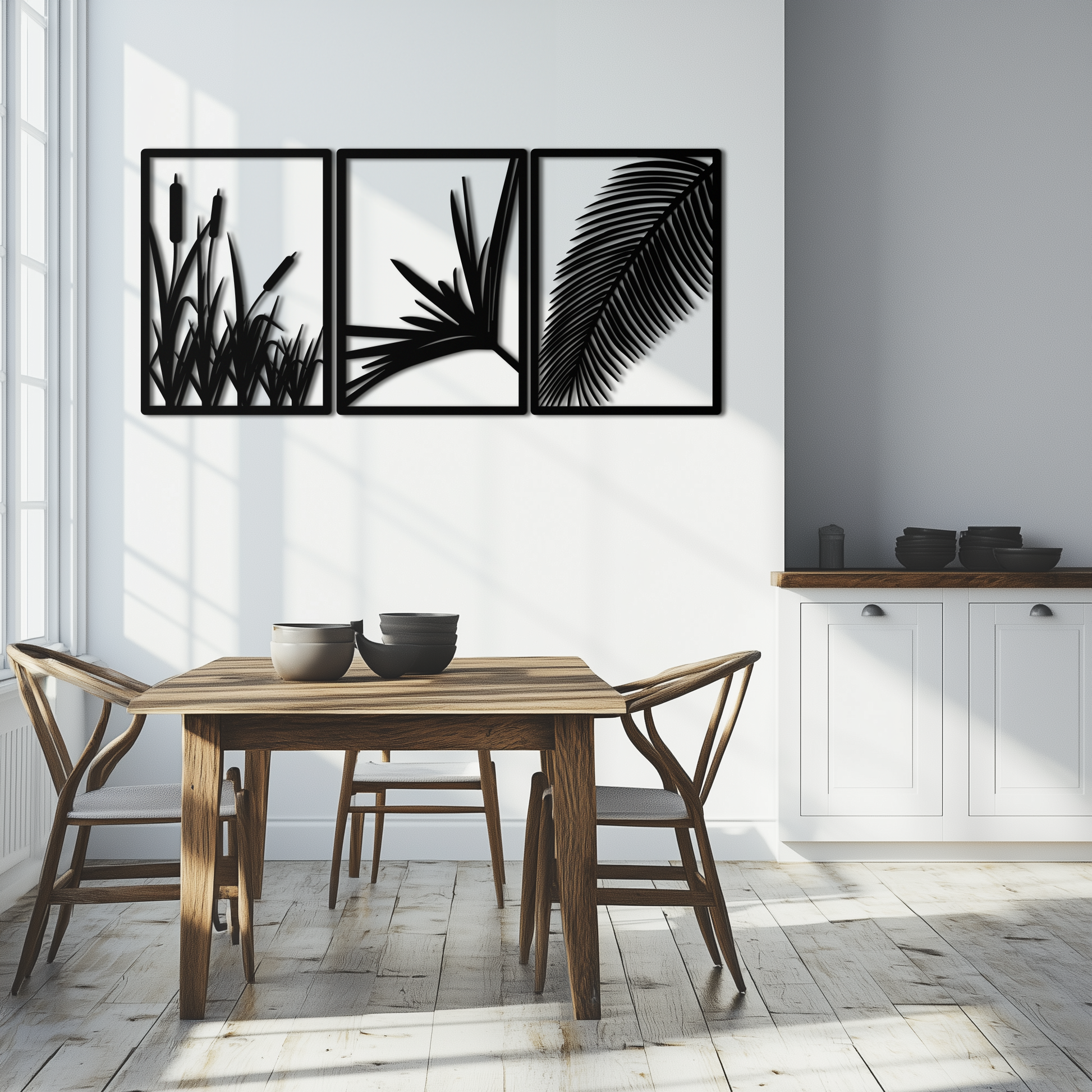 Tropical Metal Wall Art – 3-Panel Botanical Design - KAF216 - Tampa Home & Garden Store