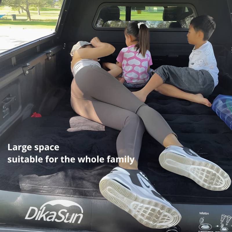 Dikasun Outdoor truck bed air mattress, black, full size 5.5-5.8 ft, family-friendly pickup setup on Tampa Home & Garden Store