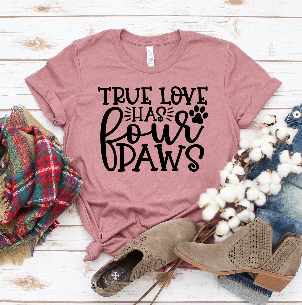 True Love Has 4 Paws T-Shirt - Tampa Home & Garden Store