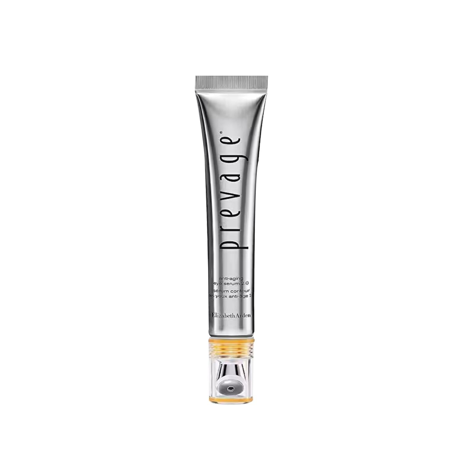 Elizabeth Arden Prevage Anti-Aging Eye Serum 2.0 in a silver tube with orange cap on Tampa Home & Garden Store