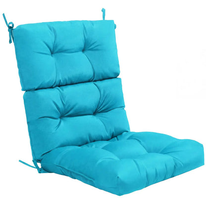 Tufted High Back Patio Chair Cushion Turquoise