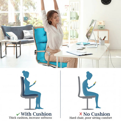 Tufted High Back Patio Chair Cushion Turquoise