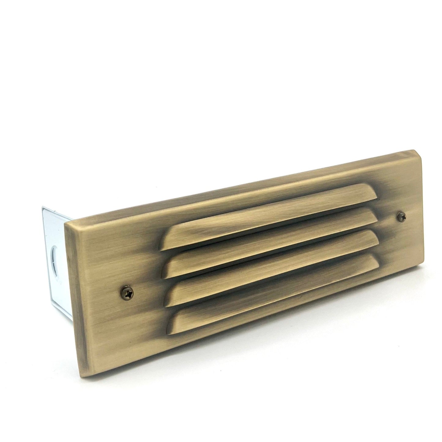 Tulay Antique Brass Louvered Step Light Low Voltage Landscape Lighting - Tampa soil911.com