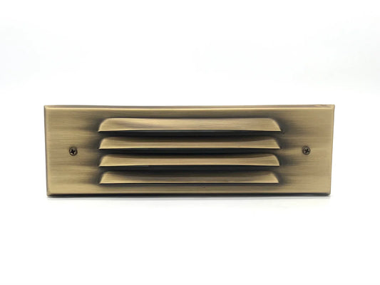 Tulay Antique Brass Louvered Step Light Low Voltage Landscape Lighting - Tampa Home & Garden Store