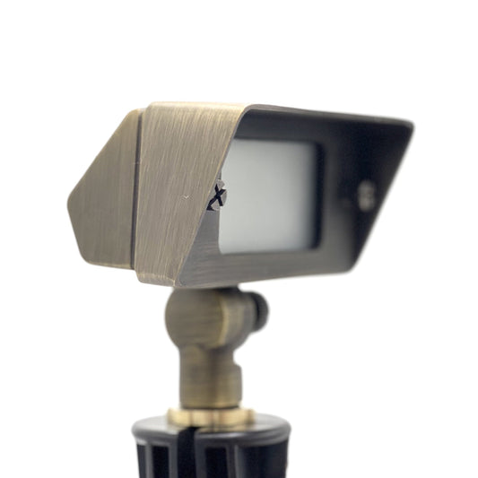 Tulay Antique Brass Squared Flood Light Low Voltage Landscape Lighting - Tampa soil911.com