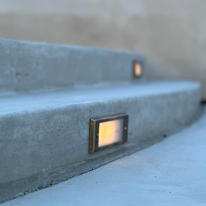 Tulay Cast Brass Step Light Frosted Lens Low Voltage Outdoor Lighting - Tampa soil911.com