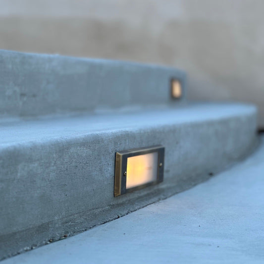 Tulay Cast Brass Step Light Frosted Lens Low Voltage Outdoor Lighting - Tampa soil911.com