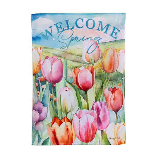 Tulip Fields Suede Garden Flag - Tampa Home & Garden Store