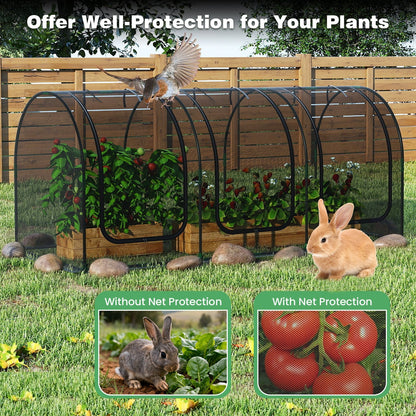 GemGear tunnel crop cage large portable plant protection tent with 3 roll-up zipper doors on Tampa Home & Garden Store