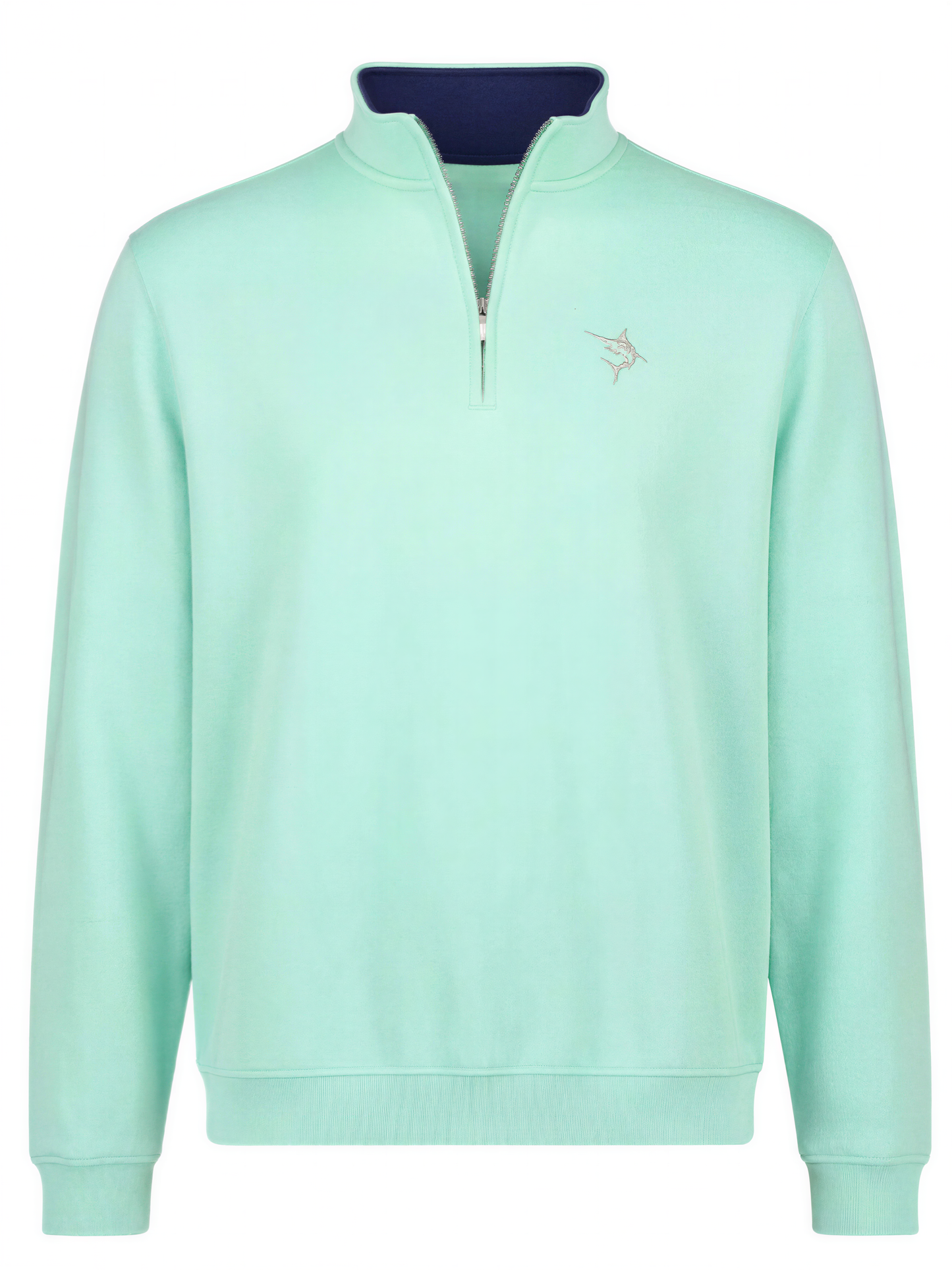 Turnberry Quarter Zip Smooth Knit mint green top by White Water Life with chest logo on Tampa Home & Garden Store