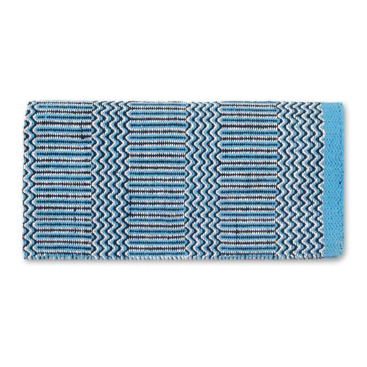Turquoise Double Weave 32x64 Acrylic Blend Saddle Blanket TURQ BLACK CREAM - Tampa Home & Garden Store