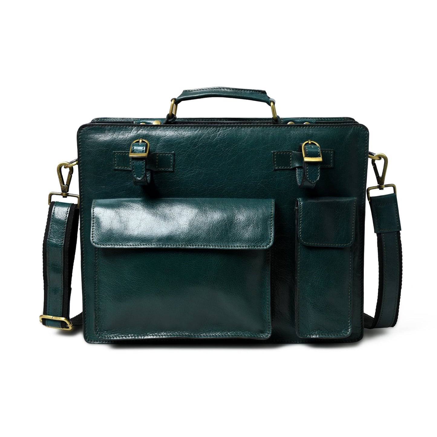 Tuscany Italian Leather Briefcase, Green - Tampa Home & Garden Store