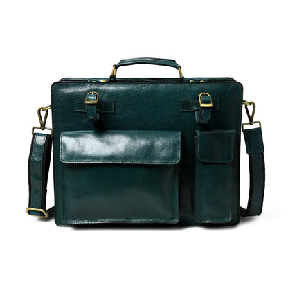 Tuscany Italian Leather Briefcase, Green - Tampa Home & Garden Store