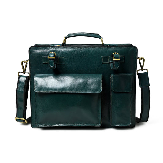 Tuscany Italian Leather Briefcase, Green - Tampa Home & Garden Store