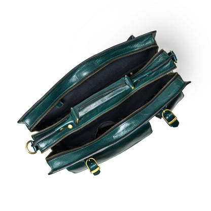 Tuscany Italian Leather Briefcase, Green - Tampa Home & Garden Store