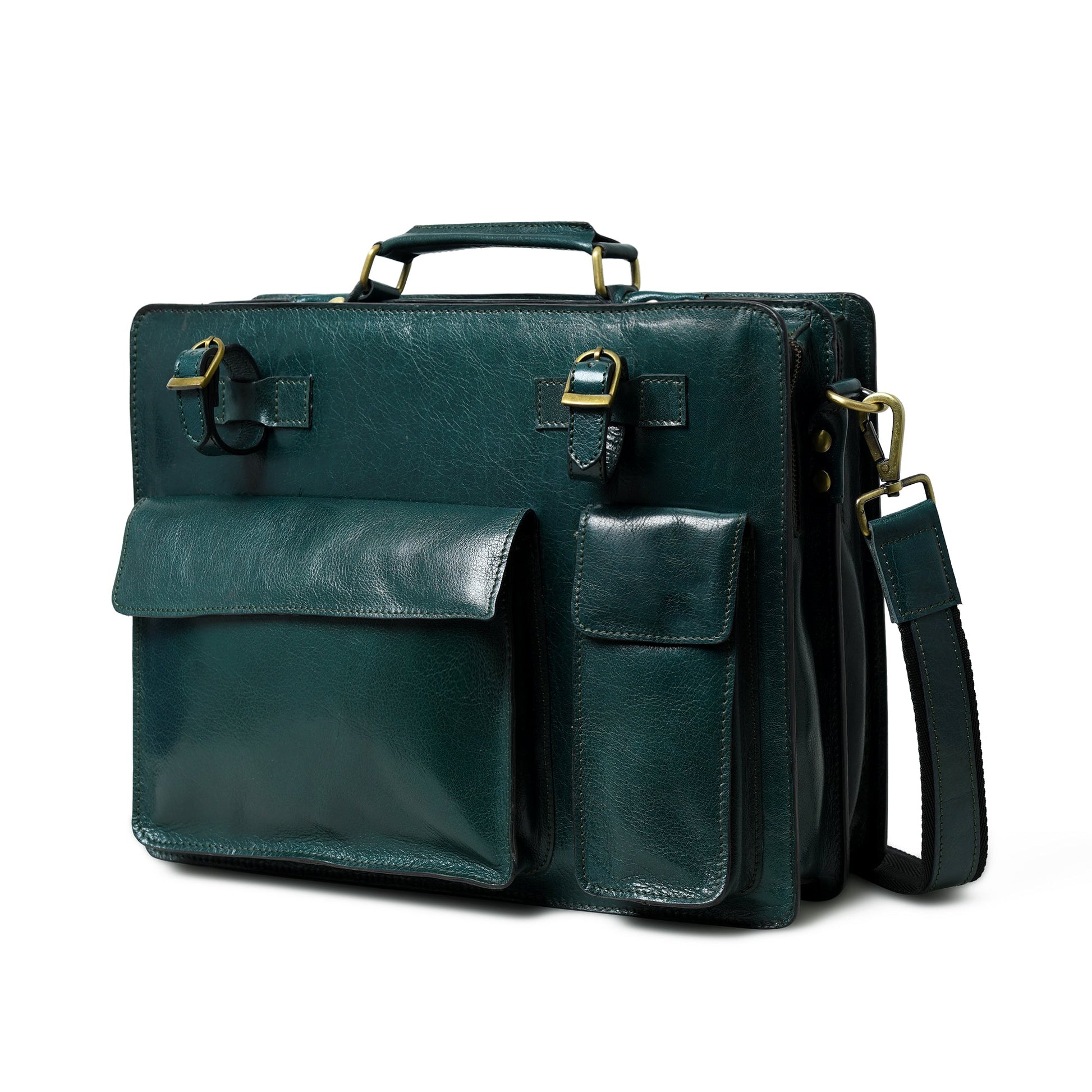 Tuscany Italian Leather Briefcase, Green - Tampa Home & Garden Store