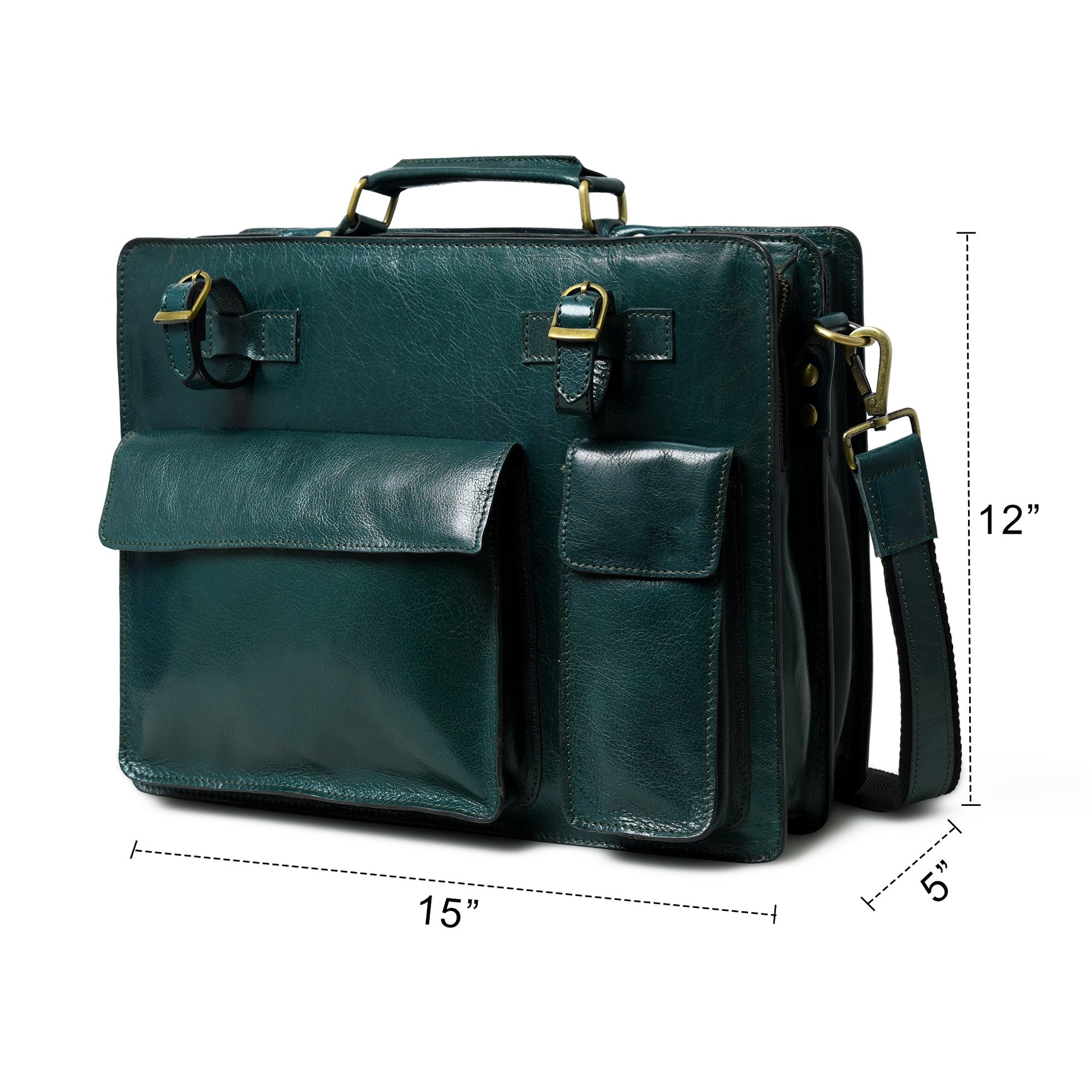 Tuscany Italian Leather Briefcase, Green - Tampa Home & Garden Store
