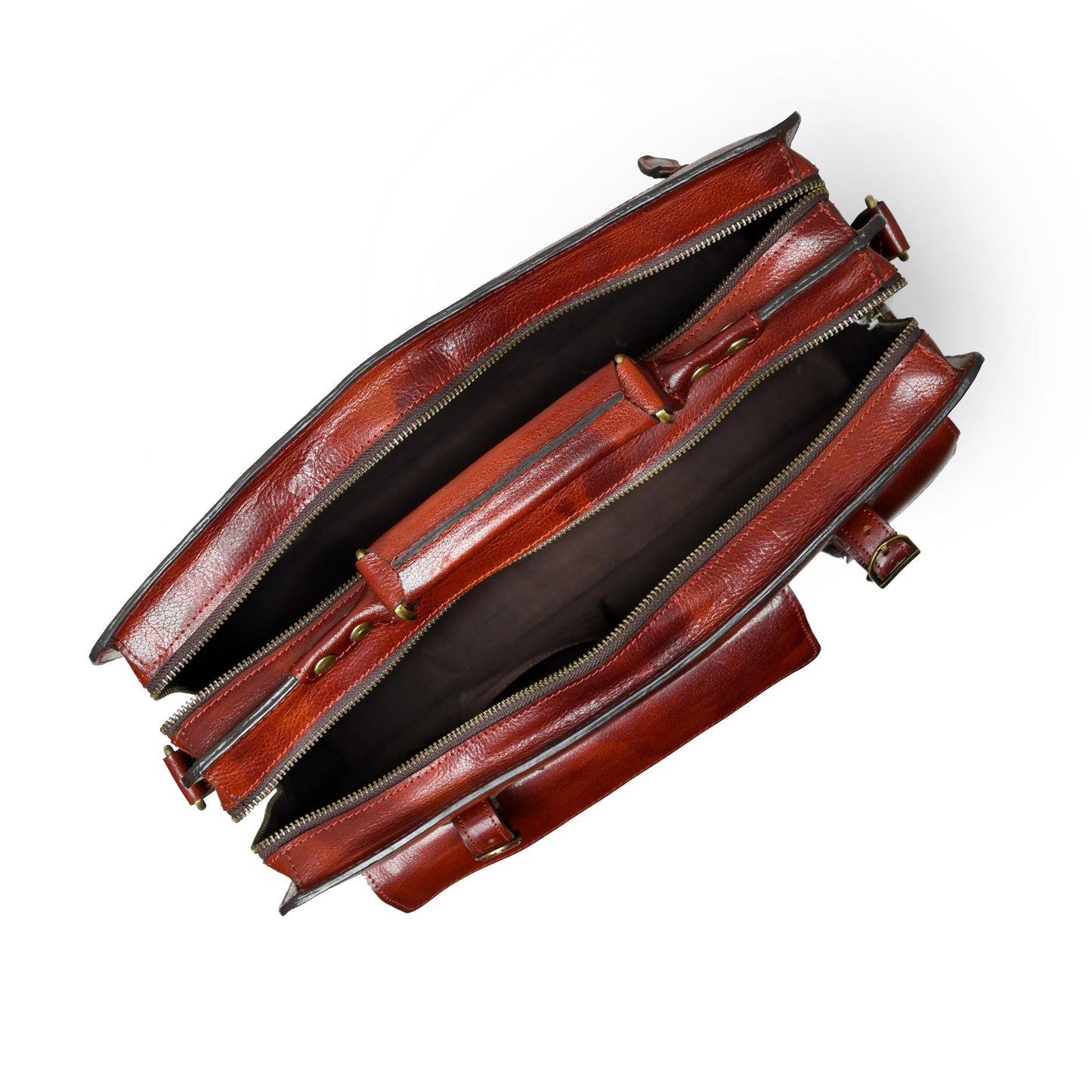 Tuscany Italian Leather Briefcase, Tan - Tampa Home & Garden Store