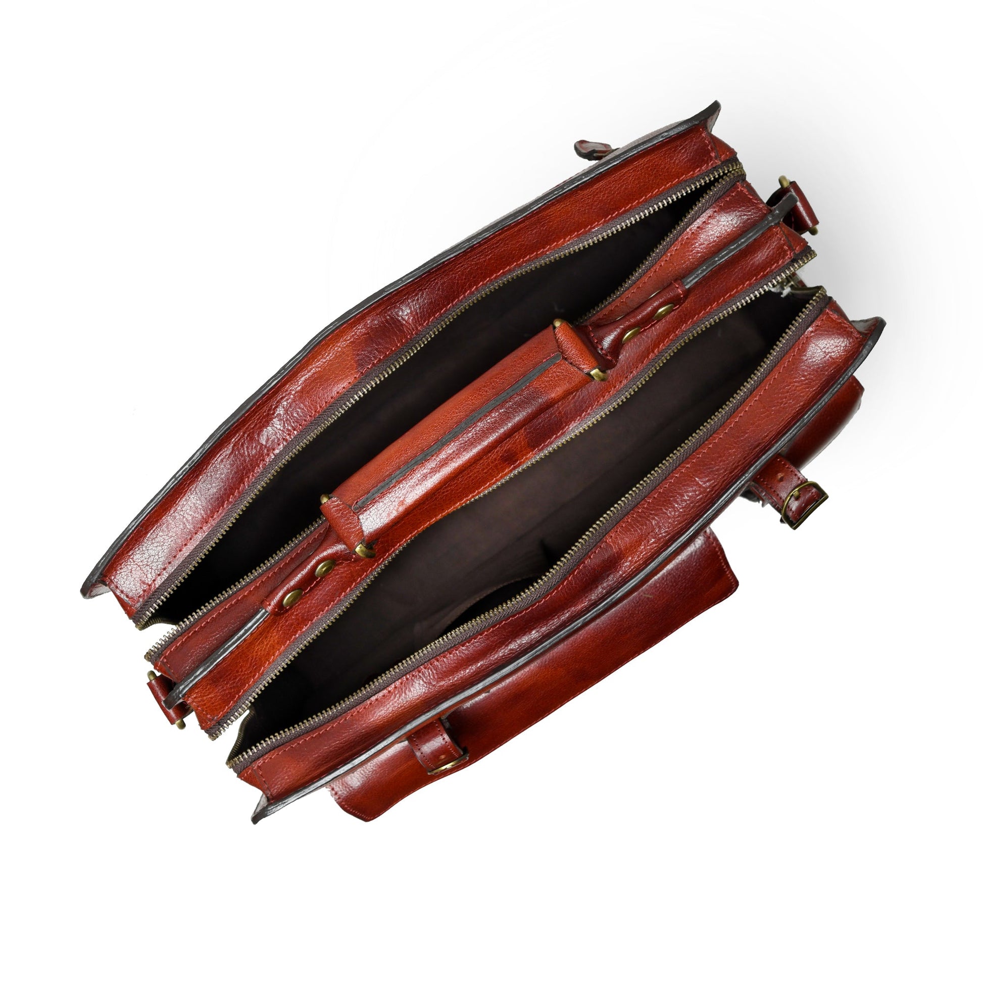 Tuscany Italian Leather Briefcase, Tan - Tampa Home & Garden Store