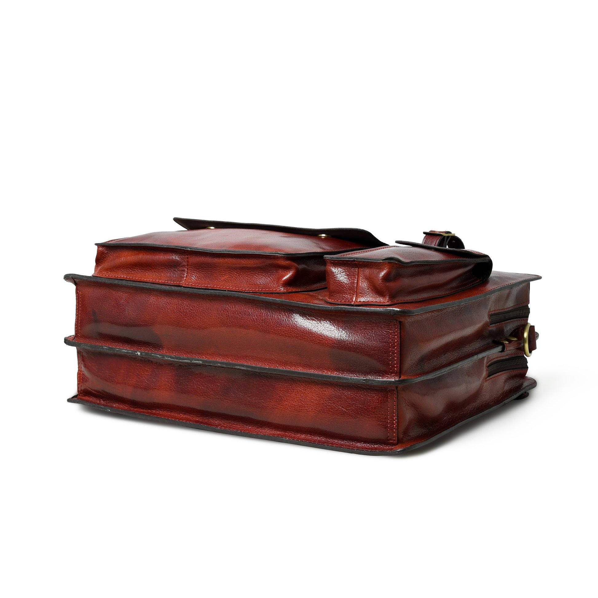 Tuscany Italian Leather Briefcase, Tan - Tampa Home & Garden Store