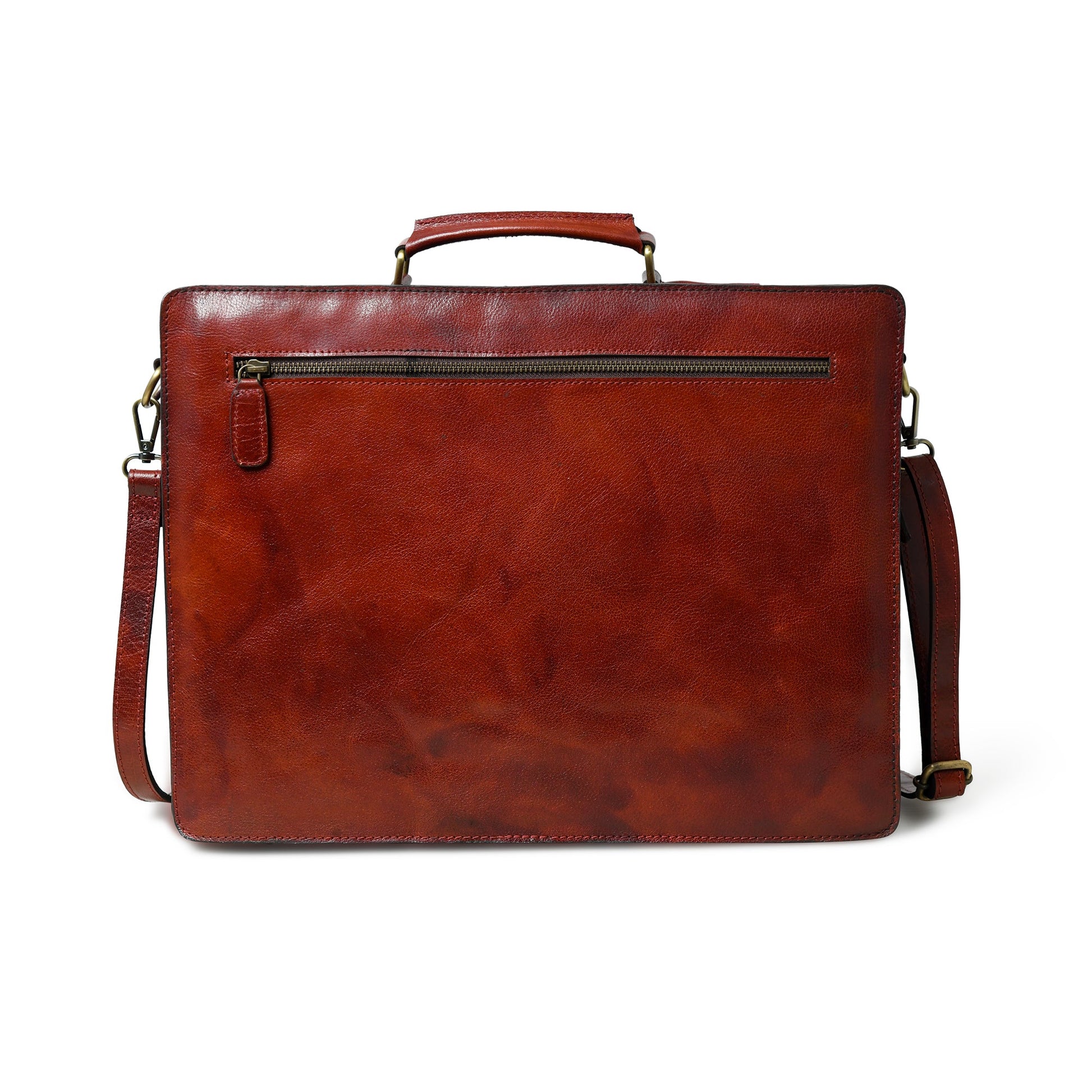 Tuscany Italian Leather Briefcase, Tan - Tampa Home & Garden Store