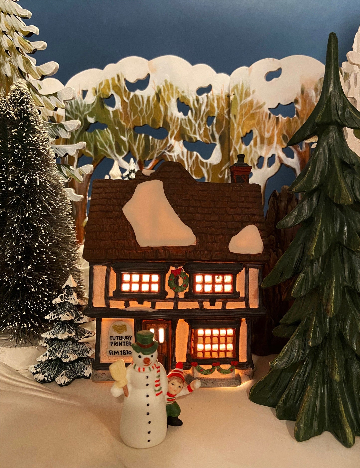 Tutbury Printer Christmas Village House by Dept 56.  Illuminated Christmas Village House. Dickens Village Series. Holiday Decor. - Tampa Home & Garden Store