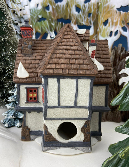Tutbury Printer Christmas Village House by Dept 56.  Illuminated Christmas Village House. Dickens Village Series. Holiday Decor. - Tampa Home & Garden Store