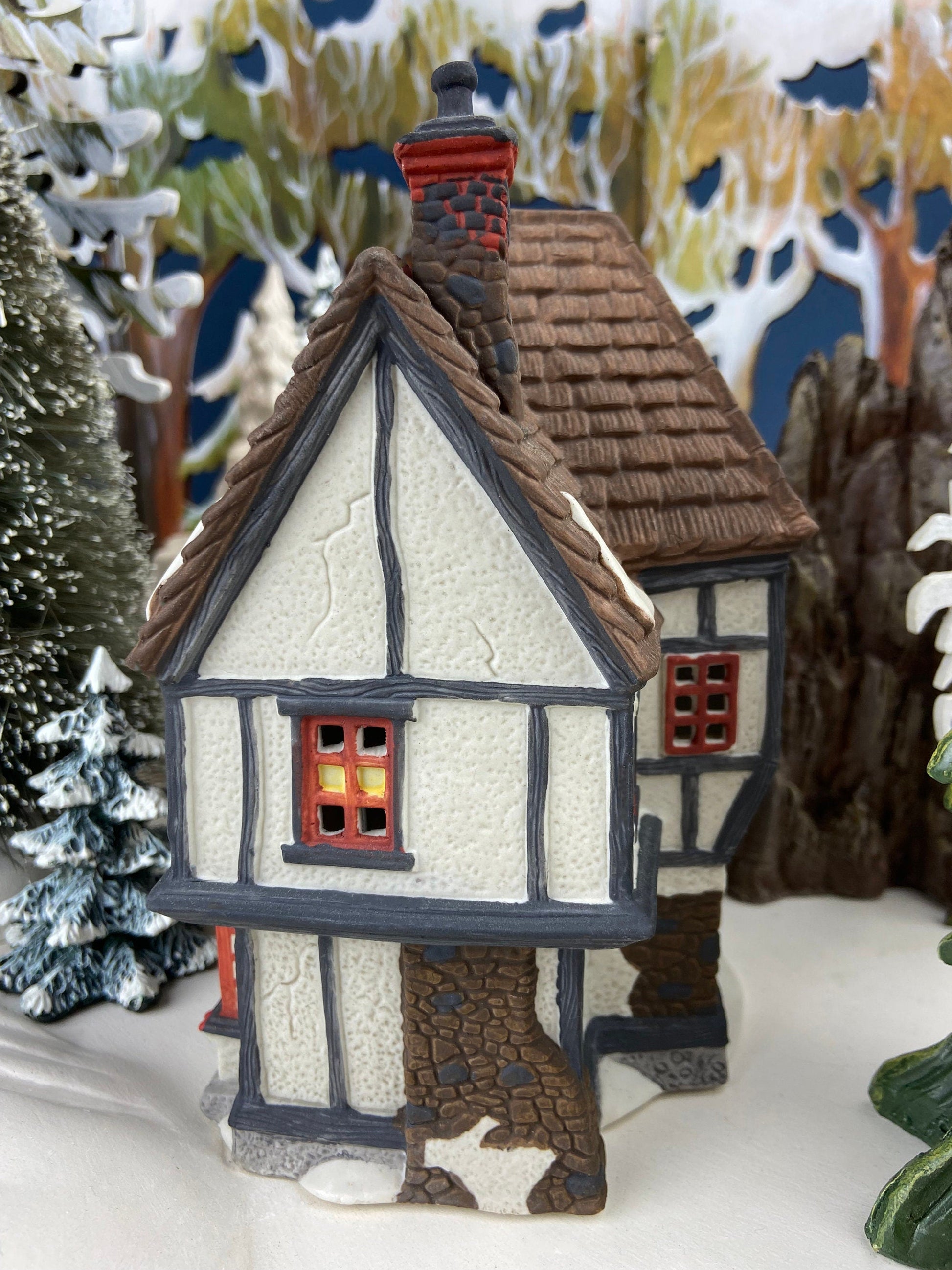 Tutbury Printer Christmas Village House by Dept 56.  Illuminated Christmas Village House. Dickens Village Series. Holiday Decor. - Tampa Home & Garden Store