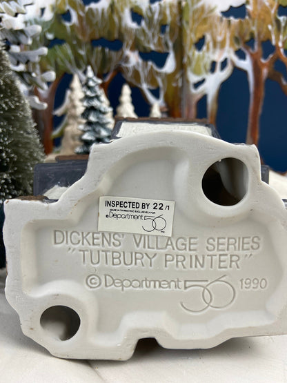 Tutbury Printer Christmas Village House by Dept 56.  Illuminated Christmas Village House. Dickens Village Series. Holiday Decor. - Tampa Home & Garden Store