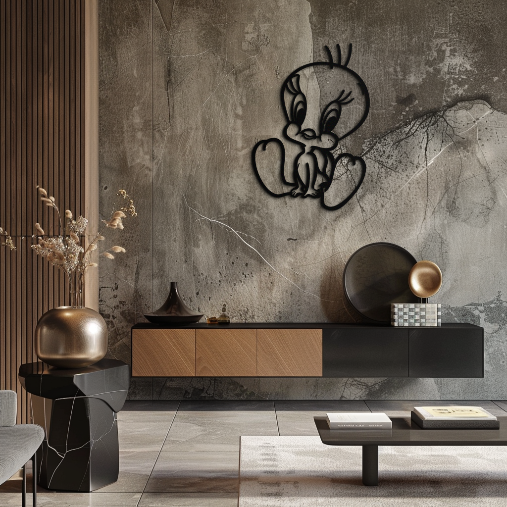 Tweety Bird Metal Wall Art – Classic Cartoon Character Silhouette for Fans- KAF666 - Tampa Home & Garden Store