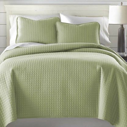 Twin/Twin XL Lightweight Sage Ultra Soft 2-Piece Microfiber Quilt Set - Tampa Home & Garden Store