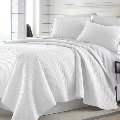 Twin/Twin XL Lightweight White Ultra Soft 2-Piece Microfiber Quilt Set - Tampa Home & Garden Store