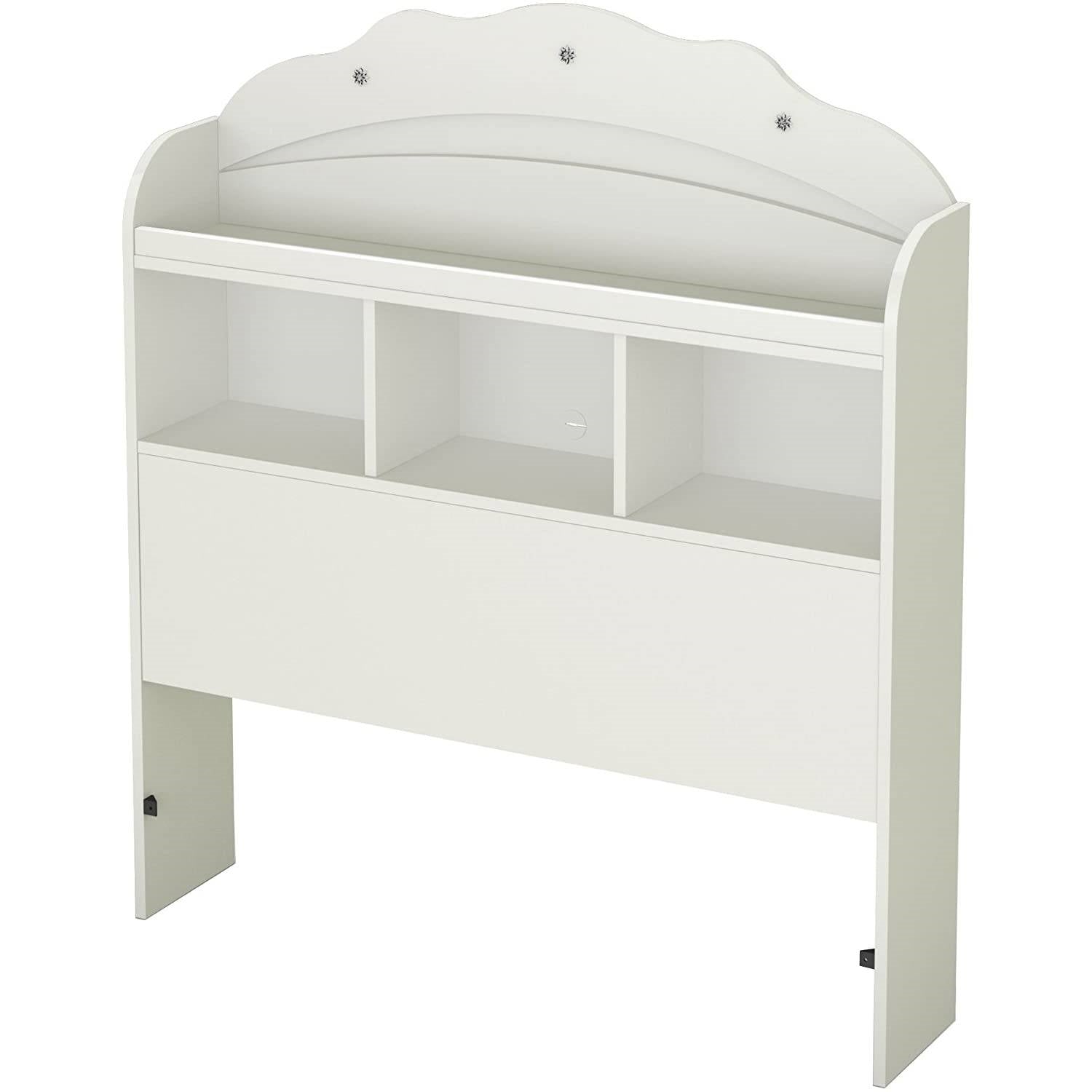 Twin size Bookcase Headboard in White Wood Finish - Tampa Home & Garden Store