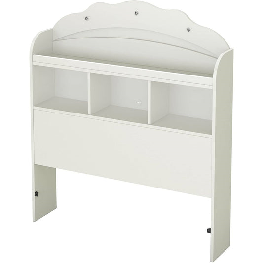 Twin size Bookcase Headboard in White Wood Finish - Tampa Home & Garden Store