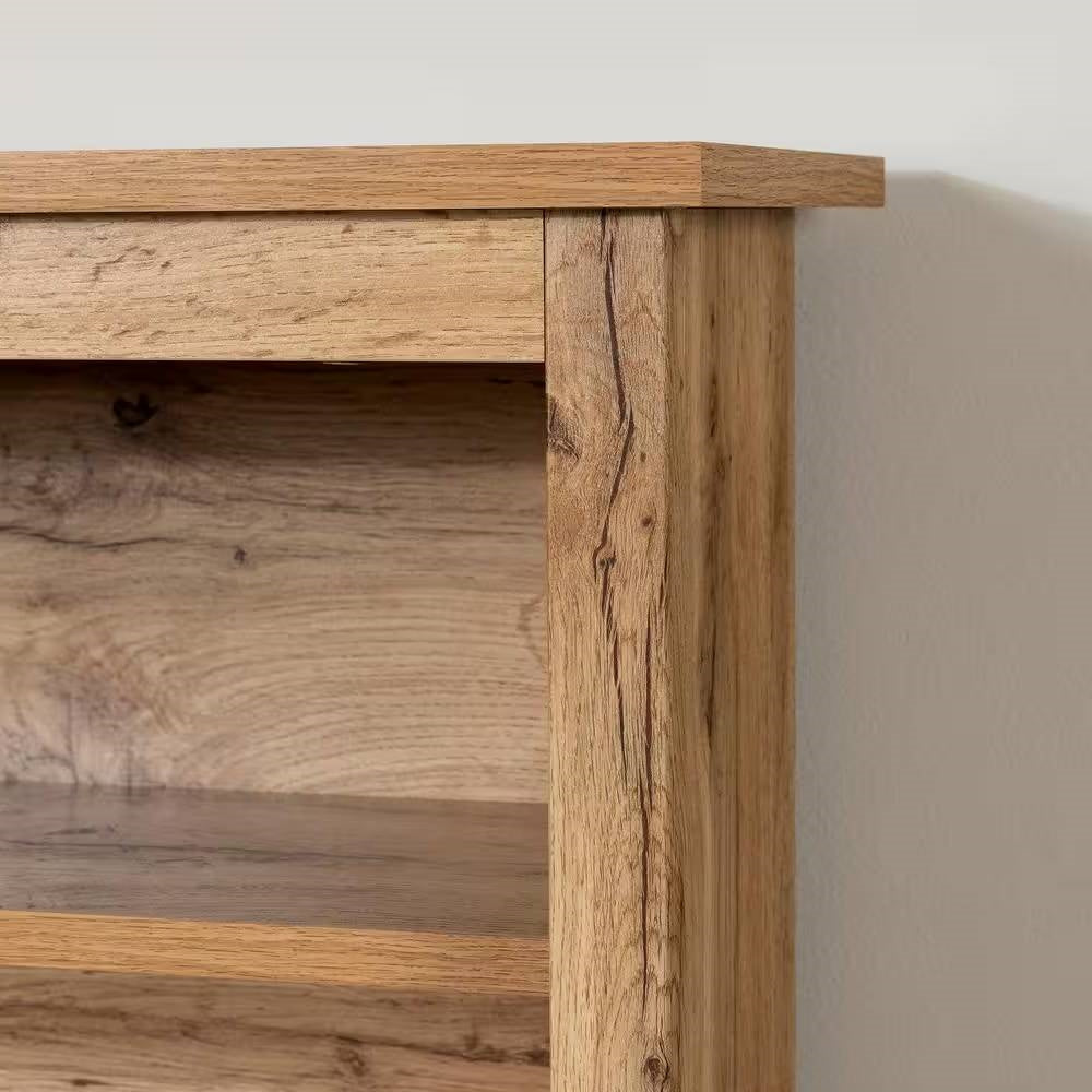 Twin size Modern Scandinavian Style Bookcase Headboard in Oak Wood Finish - Tampa Home & Garden Store