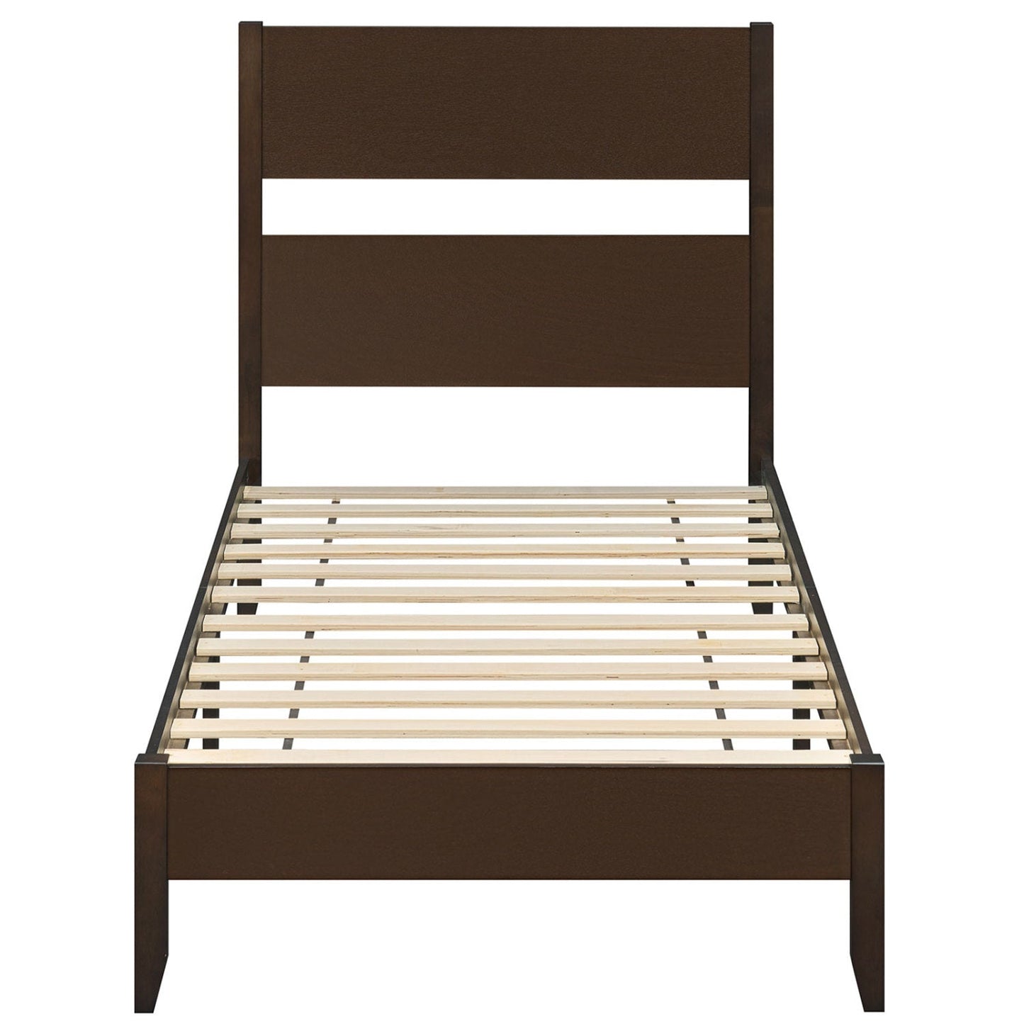 Twin Bed Frame with Headboard and Solid Wood Legs in dark brown by DirectDeals on Tampa Home & Garden Store