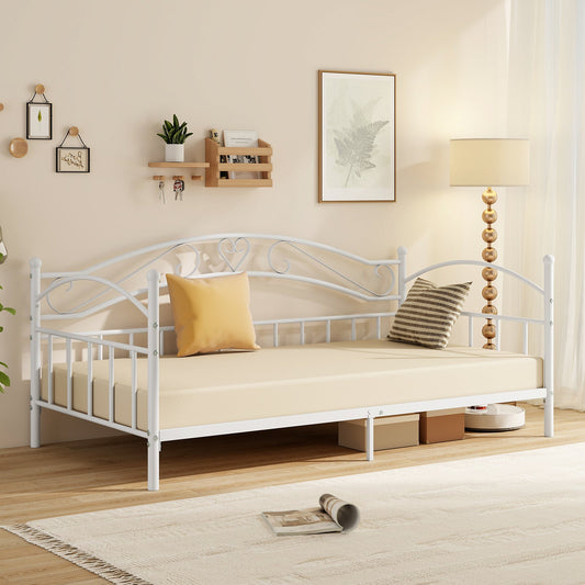 Twin Size Metal Daybed Frame with Headboard for Bedroom - Tampa Home & Garden Store
