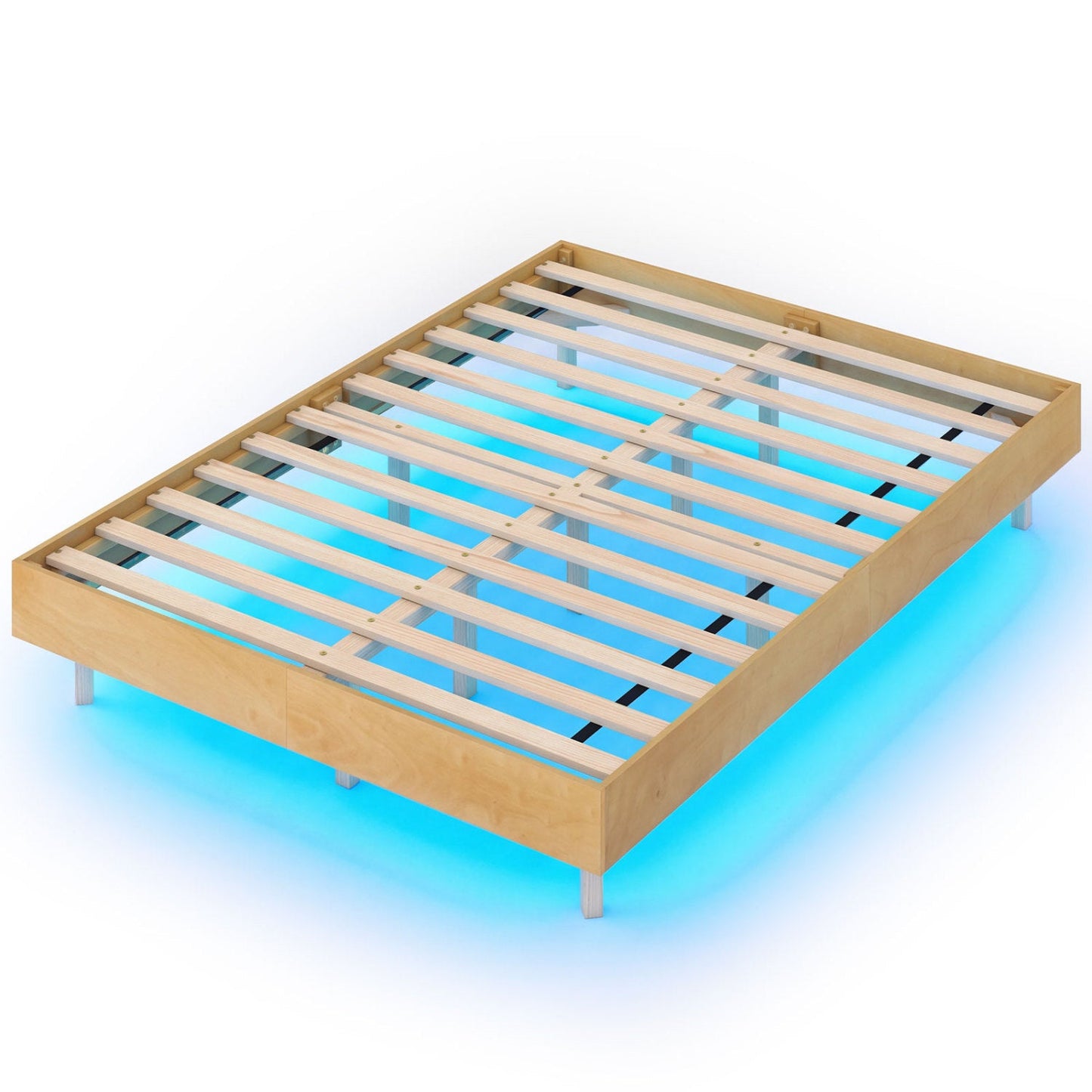 Floating Bed Frame with LED Lights for Bedroom