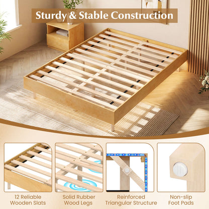 Floating Bed Frame with LED Lights for Bedroom