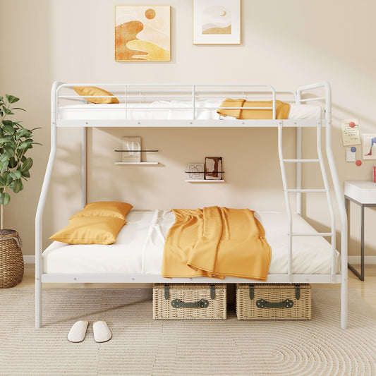 Twin Over Full Bunk Bed with Ladder and Full-length Guardrails - Tampa Home & Garden Store