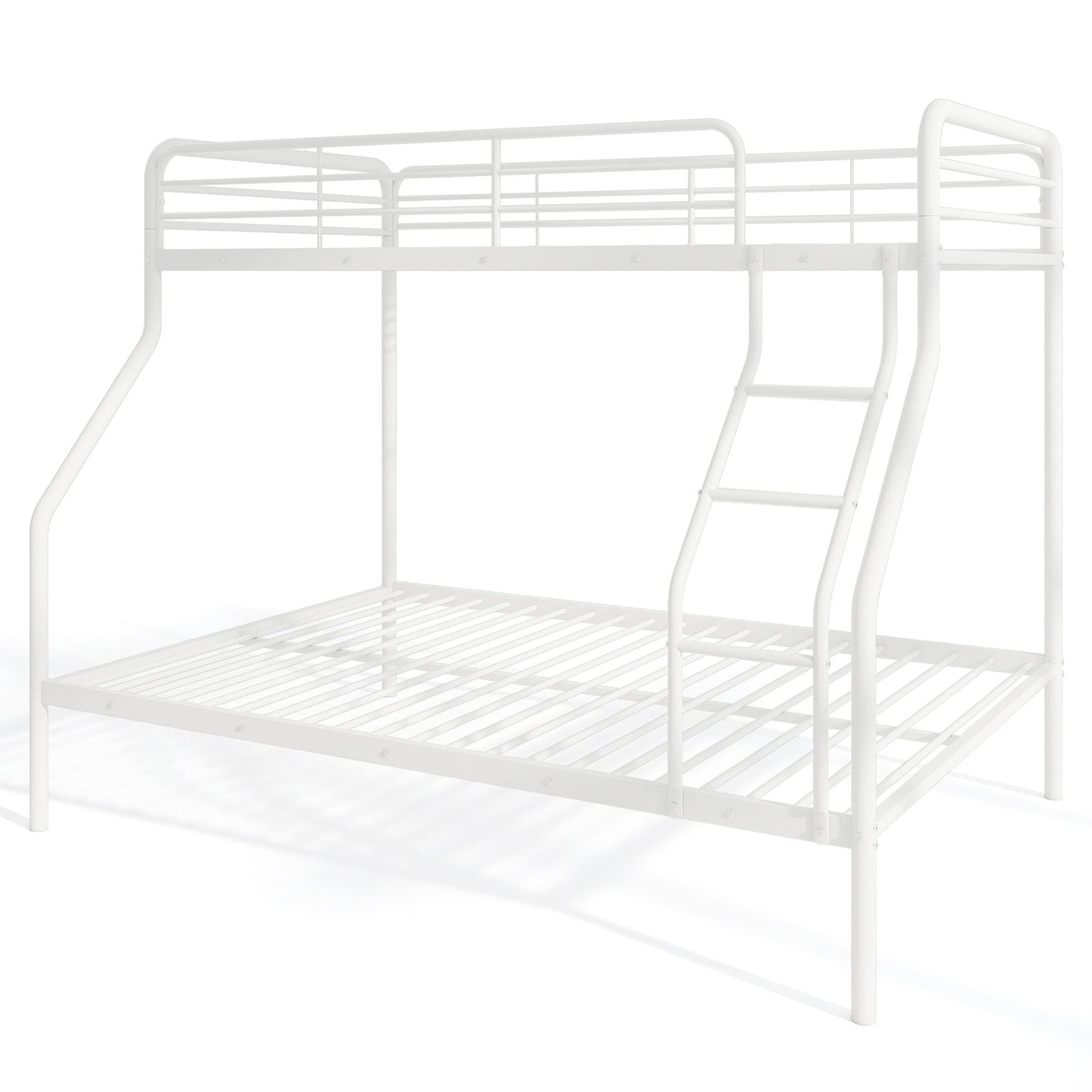 Twin Over Full Bunk Bed with Ladder and Full-length Guardrails