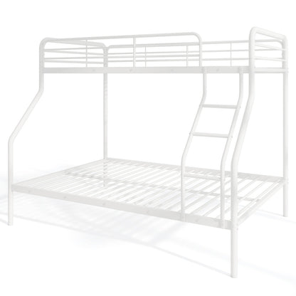 Twin Over Full Bunk Bed with Ladder and Full-length Guardrails