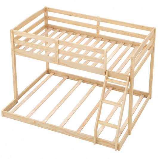 Twin Over Full Bunk Bed Low Floor Bunk Bed Frame - Tampa Home & Garden Store