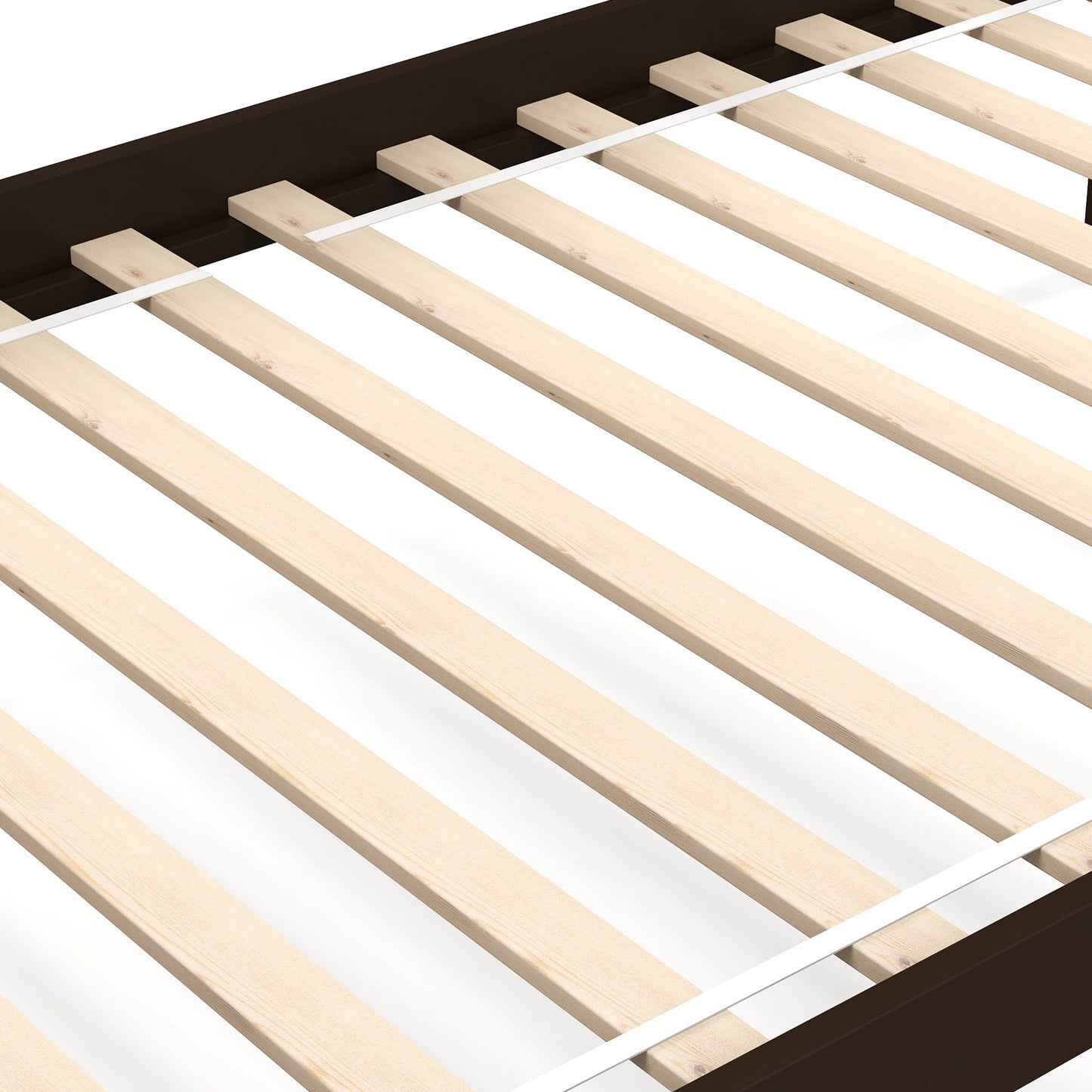 Litera doble de madera maciza con barandillas altas y escalera integrada - Espresso