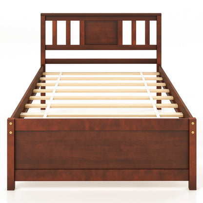 Cama de plataforma de madera con cabecero y soporte de listones - Tamaño Queen