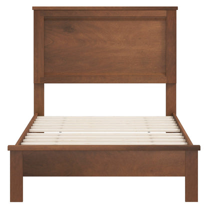 Base de Cama Doble de Madera con Cabecero y Soporte de Lamas-Blanco