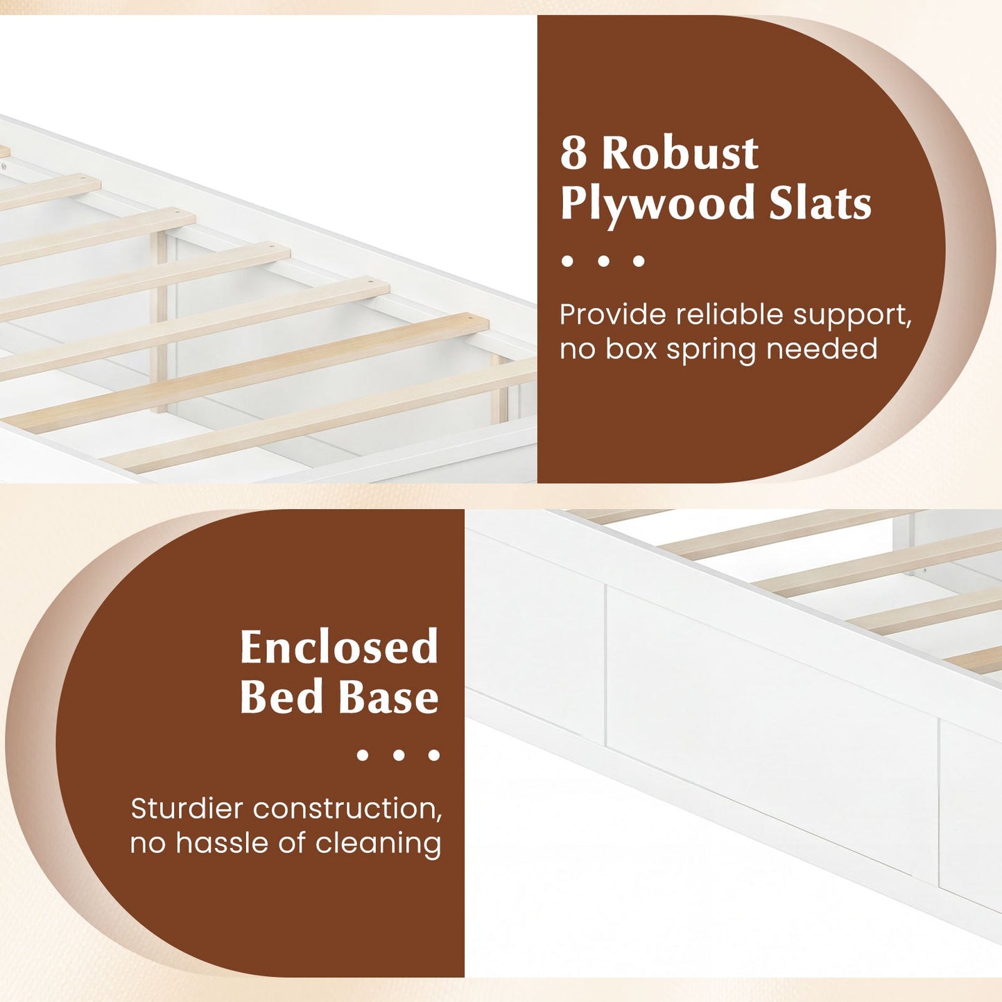 Twin Size Bed Frame with Storage Drawers and Headboard