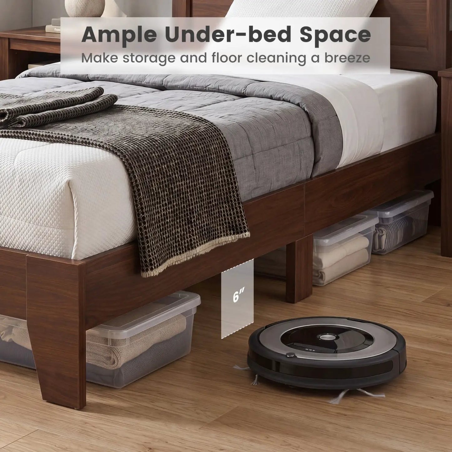 Twin Platform Bed Frame with Headboard Sturdy